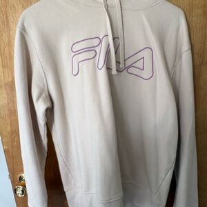 Fila Cream Hoodie with Branded Neck Label